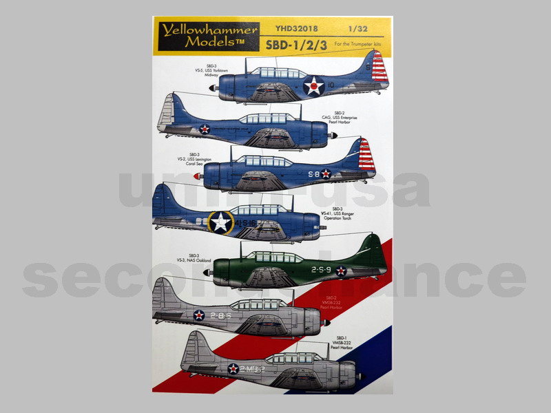 YHD32018 SBD-1/2/3 Mask & Decals (SCH) 1/32